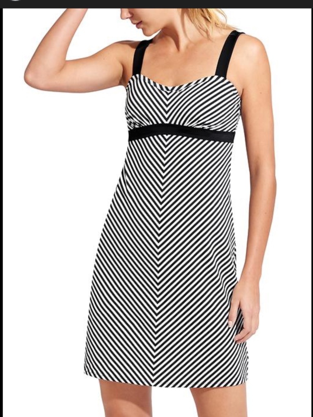 Athleta Stripe Pura Swim Dress size 38 B/C EUC